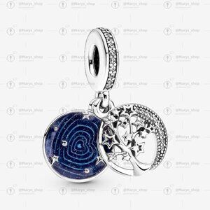 Pandora Double Dangle Tree & Galaxy Moon Charm